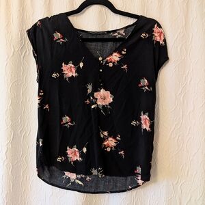 Abercrombie & Fitch Black Floral Blouse